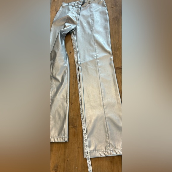 NWOT Y2K Rave4Real Silver Rave Retro Metallic Womens Pants Girl’s Night Out Sz 6 - Picture 10 of 10